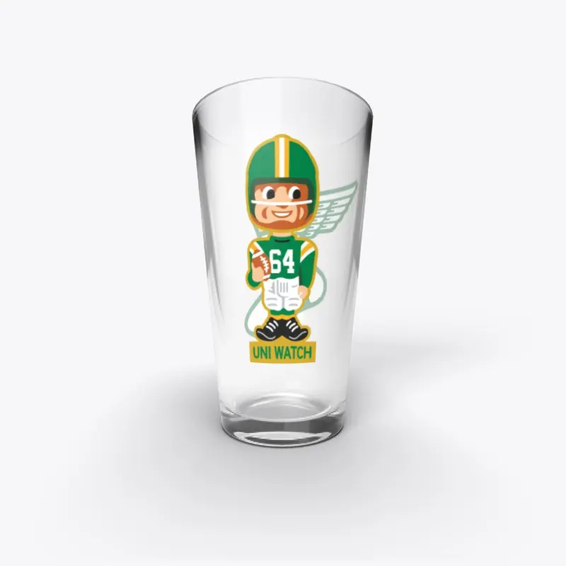 Uni Watch: Football Bobble Pint Glass