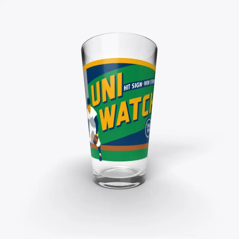 Uni Watch: "Hit Sign" Pint Glass